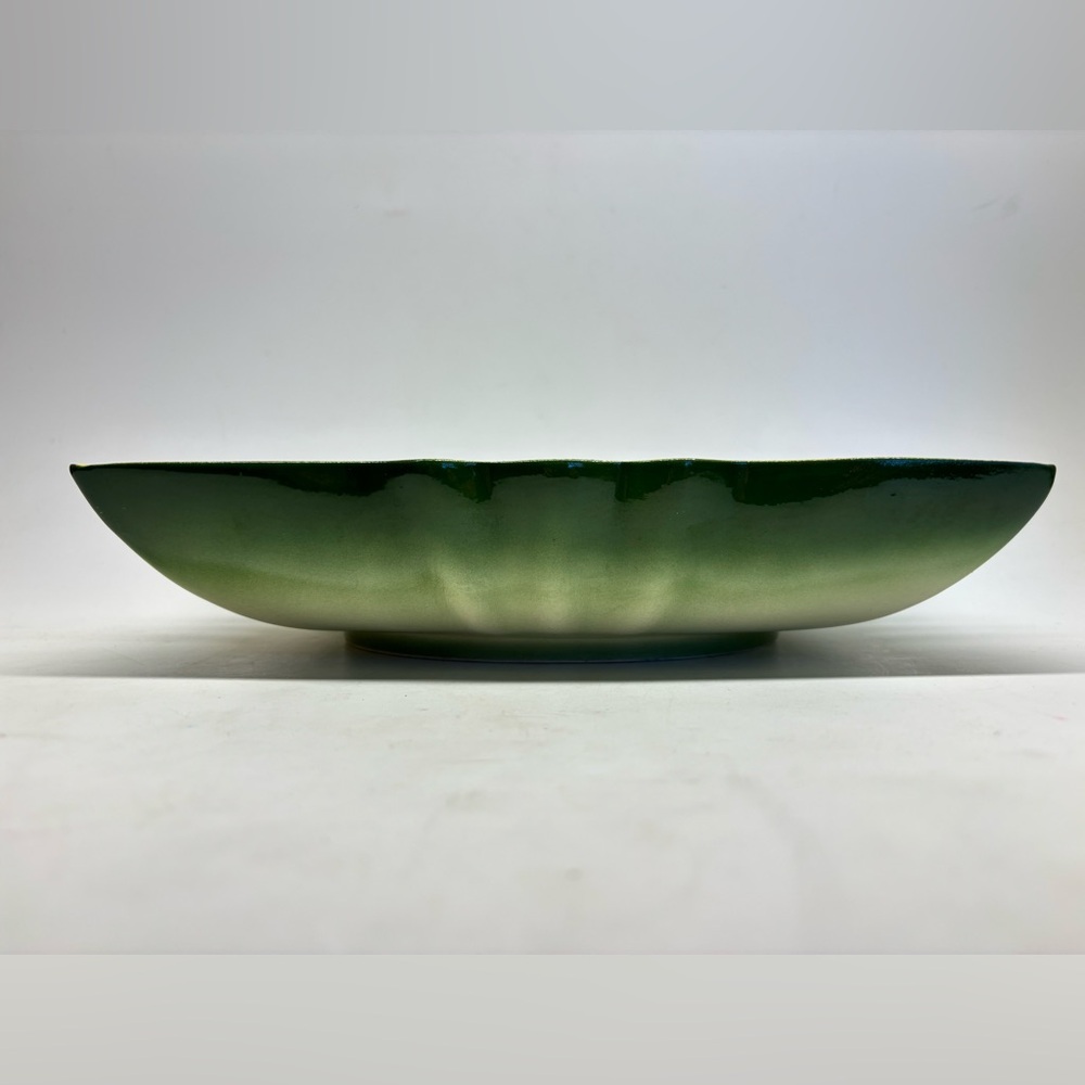 Vintage Los Angeles Potteries Green and Yellow Ceramic Decorative Dish AS IS